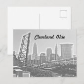 Cleveland, Ohio Riverview BW Briefkaart (Voorkant / Achterkant)