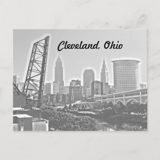 Cleveland, Ohio Riverview BW Briefkaart (Voorkant)
