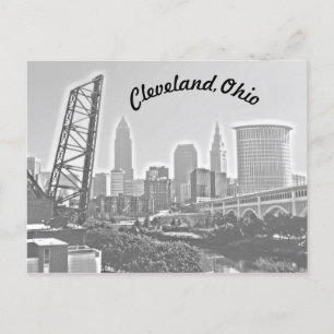 Cleveland, Ohio Riverview Curve BW Briefkaart