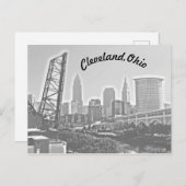 Cleveland, Ohio Riverview Curve BW Briefkaart (Voorkant / Achterkant)