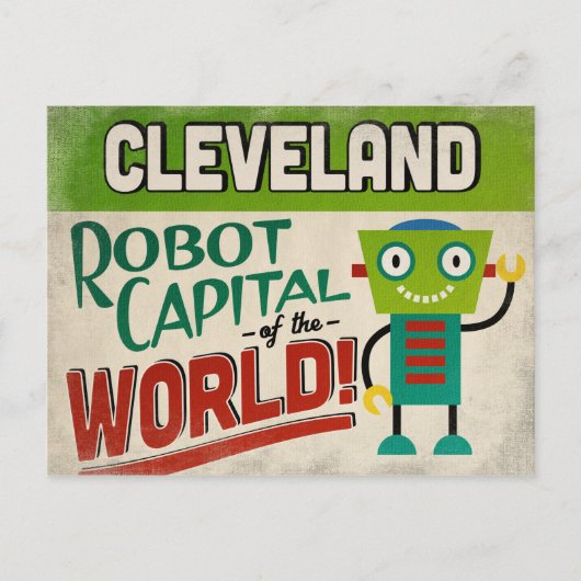 Cleveland Ohio Robot - Funny Briefkaart (Voorkant)