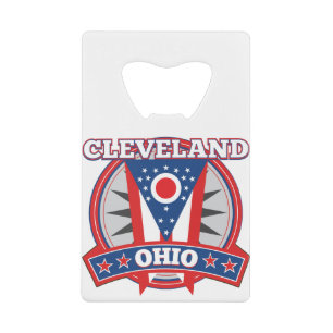 Cleveland Ohio Rood Wit Blauw Patriottische Staat Creditkaart Flessenopener