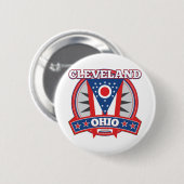 Cleveland Ohio Rood Wit Blauw Patriottische Staat  Ronde Button 5,7 Cm (Voorkant /achterkant)
