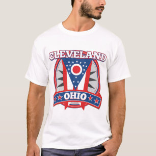 Cleveland Ohio Rood Wit Blauw Patriottische Staat  T-shirt