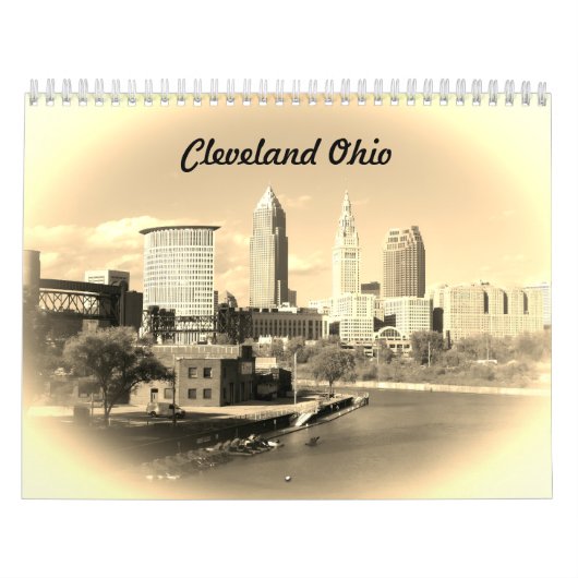 Cleveland Ohio Sepia Calendar Kalender (Hoes)