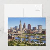 Cleveland Ohio Silhouet Briefkaart (Voorkant / Achterkant)