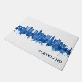 Cleveland Ohio Skyline Blue Deurmat (Schuin)
