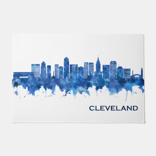 Cleveland Ohio Skyline Blue Deurmat (Voorkant)
