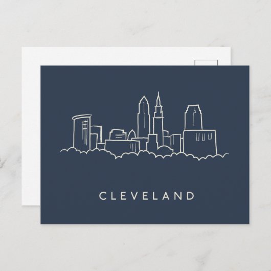 Cleveland Ohio Skyline Briefkaart (Voorkant / Achterkant)
