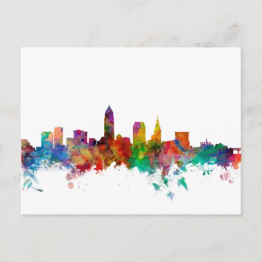 Cleveland Ohio Skyline Briefkaart (Voorkant)