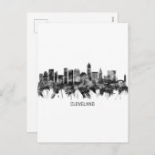 Cleveland Ohio Skyline BW Feestdagenkaart (Voorkant / Achterkant)