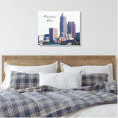 CLEVELAND OHIO SKYLINE canvas Afdruk (Insitu (Slaapkamer))
