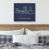 Cleveland Ohio Skyline Canvas Afdruk (Insitu (Slaapkamer))