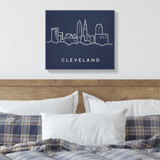 Cleveland Ohio Skyline Canvas Afdruk (Insitu (Slaapkamer))