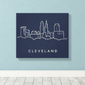 Cleveland Ohio Skyline Canvas Afdruk (Insitu (Houten vloer))
