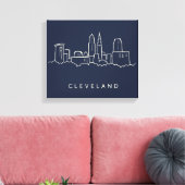 Cleveland Ohio Skyline Canvas Afdruk (Insitu (Woonkamer))