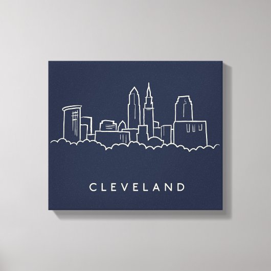 Cleveland Ohio Skyline Canvas Afdruk (Voorkant)