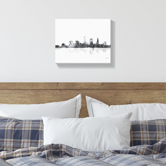 CLEVELAND, OHIO SKYLINE CANVAS AFDRUK (Insitu (Slaapkamer))
