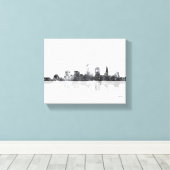 CLEVELAND, OHIO SKYLINE CANVAS AFDRUK (Insitu (Houten vloer))