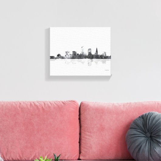 CLEVELAND, OHIO SKYLINE CANVAS AFDRUK (Insitu (Woonkamer))