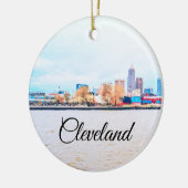 Cleveland Ohio Skyline Ceramic Ornament (Links)
