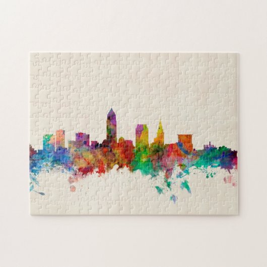 Cleveland Ohio Skyline Cityscape Legpuzzel (Horizontaal)