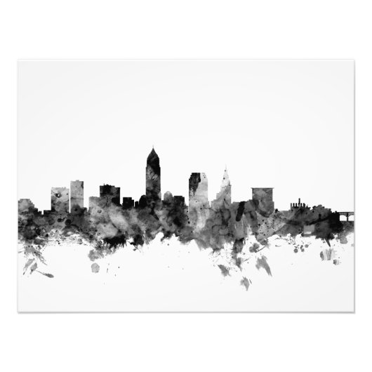 Cleveland Ohio Skyline Foto Afdruk (Voorkant)