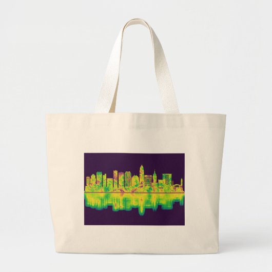 Cleveland Ohio Skyline Grote Tote Bag (Voorkant)