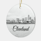 Cleveland Ohio Skyline Keramisch Ornament (Links)