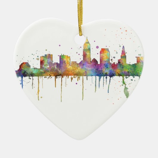 CLEVELAND, OHIO SKYLINE KERAMISCH ORNAMENT (Voorkant)
