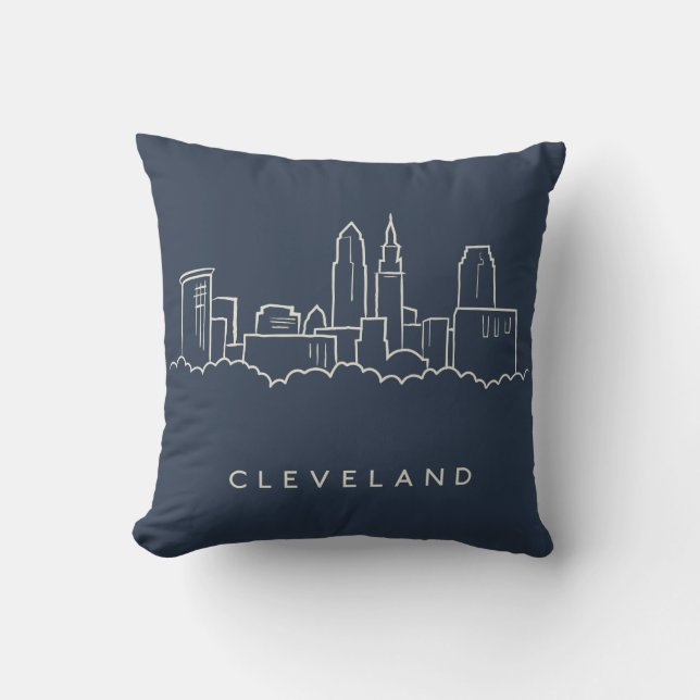 Cleveland Ohio Skyline Kussen (Voorkant)