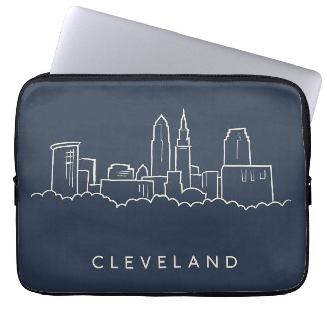 Cleveland Ohio Skyline Laptop Sleeve (Voorkant)