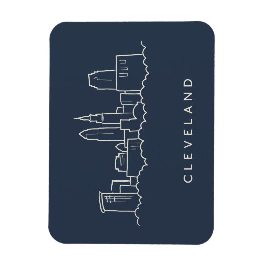 Cleveland Ohio Skyline Magneet (Verticaal)