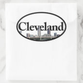 Cleveland, Ohio Skyline met Cleveland in the Sky Ovale Sticker (Tas)