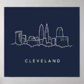 Cleveland Ohio Skyline Poster (Voorkant)