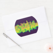 Cleveland Ohio Skyline Ronde Sticker (Envelop)