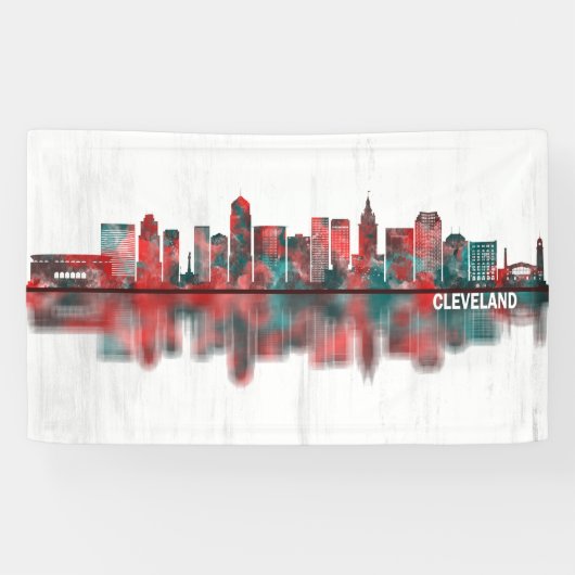 Cleveland Ohio Skyline Spandoek (Horizontaal)