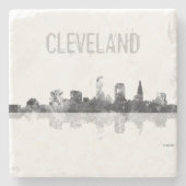 CLEVELAND, OHIO SKYLINE STENEN ONDERZETTER (Voorkant)