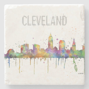 CLEVELAND, OHIO SKYLINE STENEN ONDERZETTER