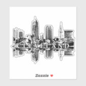 Cleveland, Ohio skyline Sticker (Vel)
