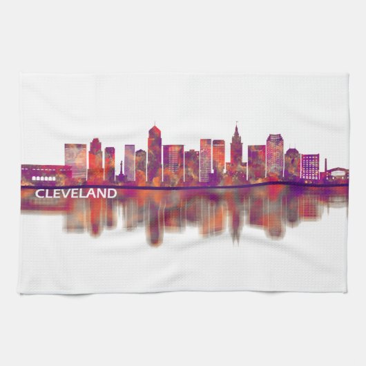 Cleveland Ohio Skyline Theedoek (Horizontaal)