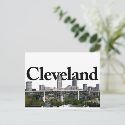 Cleveland Ohio Skyline with Cleveland in the Sky Briefkaart (Staand voorkant)