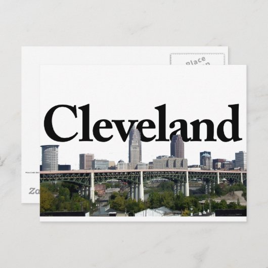 Cleveland Ohio Skyline with Cleveland in the Sky Briefkaart (Voorkant / Achterkant)