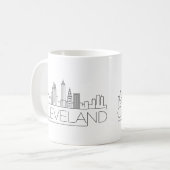 Cleveland, Ohio | Stad gestileerde Skyline Koffiemok (Voorkant links)