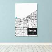Cleveland, Ohio Stadsplattegrond + Markeer Uw Loca Canvas Afdruk (Insitu (Houten vloer))