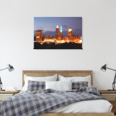 Cleveland, Ohio Terminal Tower Blauw Canvas Print (Insitu (Slaapkamer))