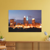 Cleveland, Ohio Terminal Tower Blauw Canvas Print (Insitu (Woonkamer))