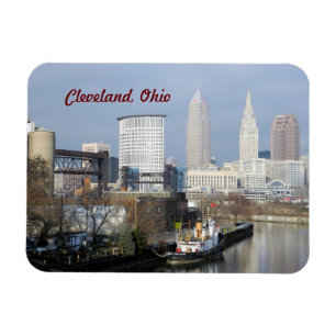 Cleveland Ohio (Uitzicht van rivieren) Premium Fle Magneet