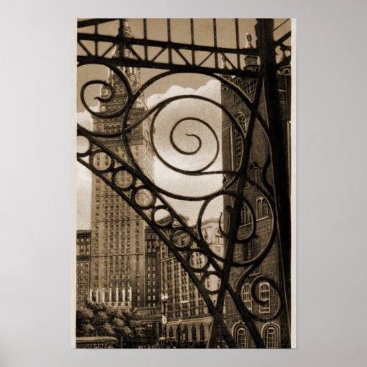Cleveland Ohio Union Terminal Tower Poster (Voorkant)