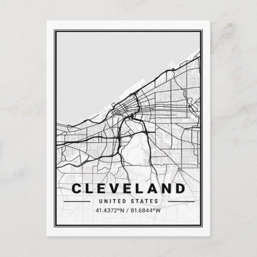 Cleveland Ohio USA Travel City Map Briefkaart (Voorkant)